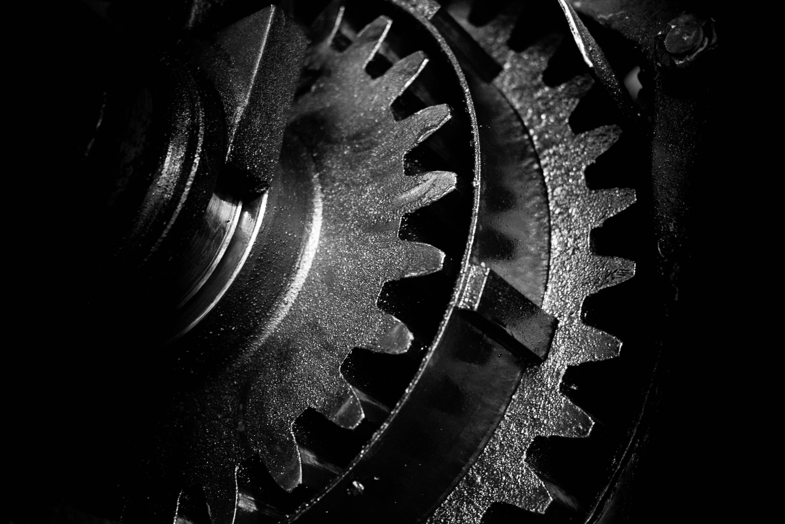 Close-up of a jet turbine engine representing industrial aerospace manufacturing technologies